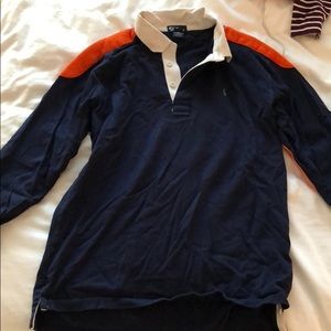 Navy and orange children’s rugby shirt for sale!